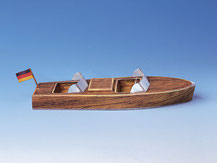 550, Motorboot  Holzoptik ,  Schreiber-Bogen Kartonmodell im Maßstab 1:x