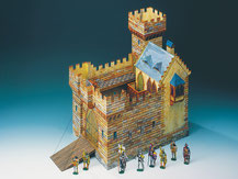 676, mittelalterliche Burg mit Figuren ,  Schreiber-Bogen Kartonmodell im Maßstab 1:x