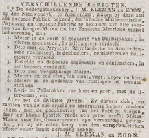Affiches, annonces et avis divers d'Amsterdam = Advertentiën, aankondigingen en verschillende berigten van Amsterdam 28-01-1812, KB Delpher.