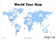 World Tour Map　世界地図型シールシート