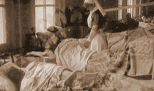 Les lits de l'hôpital militaire installés dans l'hôtel Hermitage - Le Touquet-Paris-Plage - 1ère guerre