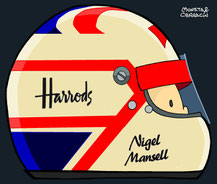 Helmet of Nigel Mansell by Muneta & Cerracín