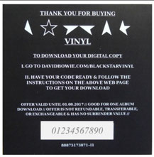 Download Card vom Album "David Bowie - ★ (Blackstar)" (UK&EU 2016)
