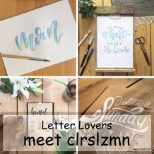clrslzmn zu Gast im Lettering Interview bei den Letter Lovers mit einer Anleitung für Faux Calligraphy mit aquarellierbaren Buntstiften