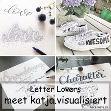 Letter Lovers - katja.visualisiert mit einer Anleitung für ein Negativlettering mit Punkten