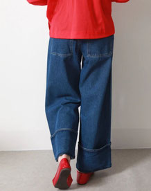 ステッチワイドデニムパンツ  フォーユー価格　3,980円（税込）   