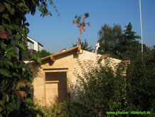 Garten Sauna selbst gebaut Richtfest Blockhaus Holz Gartensauna Aufbau