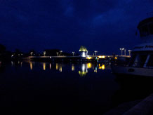 Klappbrücke in Kappeln bei Nacht