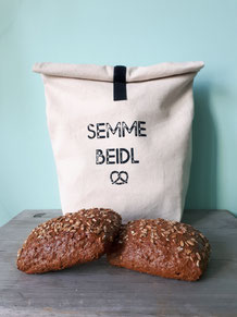 Brotbeutel mit Aufdruck "Semmebeidl" natur