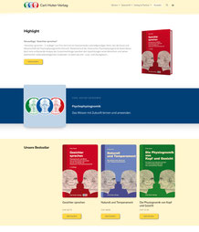 Abbildung der neuen Website des Carl-Huter-Verlages.