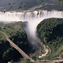 Die Viktoriafälle in Zimbabwe
