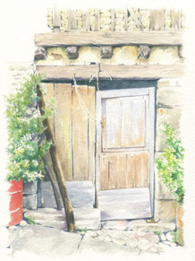 Puerta de Mogarraz. Acuarela. (18*24 cm).