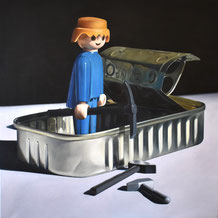"Es una lata...". Óleo sobre lienzo. (100*100 cm).