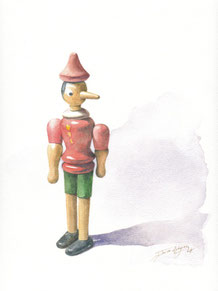 Pinocho. Acuarela. (30*24 cm).