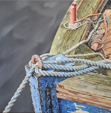 "Amarres". Óleo sobre lienzo. (50*50 cm).