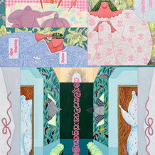Sayumi Naka「Gokinnjyo momogatari」72,7x60,6cm、Acrylic paint on panel