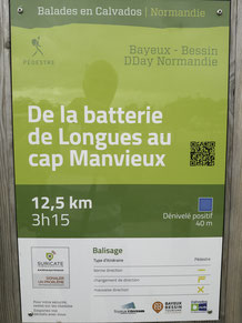 Wanderweg entlang den Batteries Longues-sur-Mer