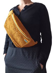 Cross Body Bag Cord senfgelb