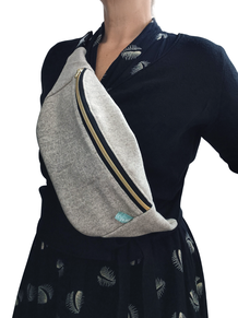 Cross Body Bag beige meliert Wollstoff