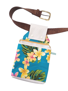 Gürteltasche Kellnertasche 80s Design Hibiskus