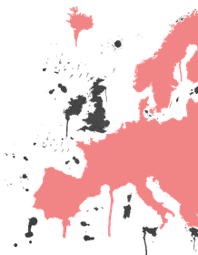 European grafitti map in ZakWashington pink and black colours