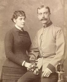 Hochzeitsfoto von Theodorf Graf Radetzky und seiner Frau Freiin Gabriele Johanna Liebig (1883)