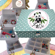 personalisierte  Kinder-Box Pati Panda in vielen Farben,  mit Fächern für Mädchen, ein handgemachtes Geschenk zum Geburtstag, Weihnachten von SchönsteOrdnung Kreativ- Kunst-Handwerk in Bayern ab 40 €
