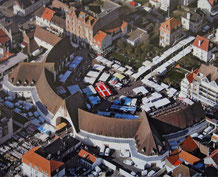 Vue aérienne du marché du Touquet-Paris-Plage