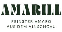 Logo vom Amarill – feinster Marillen-Amaro aus dem Vinschgau, stilvoll präsentiert, regionaler Digestif mit fruchtigen Aromen aus Südtirol.