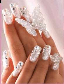 Hochzeitsnägel, Nails mit Strass