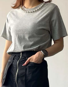 パール付きＴシャツ フォーユー価格　2,280円(税込) 1枚でもインナーとしても 活躍します