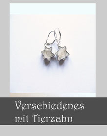 Ohrringe mit Pferdezahn, Ohrstecker mit Pferdezahn, Armreif Pferdezahn, Ohrring aus Pferdezahn, Ohrstecker aus Pferdezahn,Ring mit Pferdezahn, Ring Hundezahn, Ring mit Katzenzahn, Schmuck mit Pferdezahn
