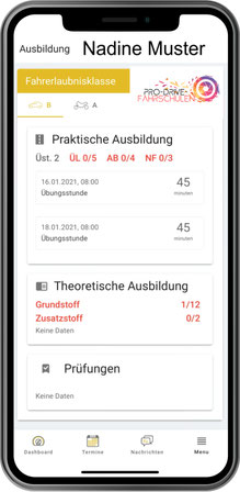 Die App in der Fahrschule für den maximalen überblick