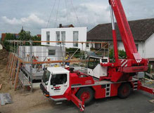 Baustelle - Montage - Schwedenhaus - Holzfertighaus - Einfamilienhaus - Wohnhaus