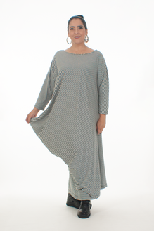 asymmetrisches Ringelkleid in schwarz weiß