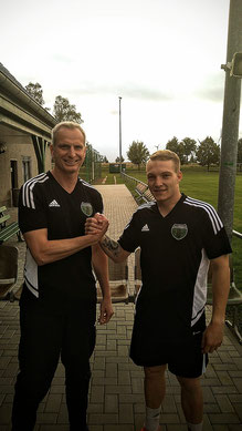 Trainer Maik Zürner (li.) mit Tobias Stark