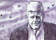 ritratto di Hugo Pratt realizzato da Milo Manara