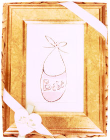 bebe birth card baby girl with frame