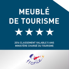 Plaque Classement Meublé de Tourisme 4 étoiles Atout France - Le Noriaguf - Appartement à Ax les Thermes