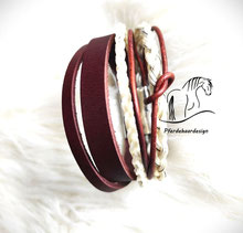 Armband mit Pferdehaar, Leder