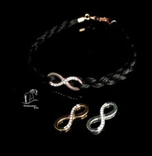 Pferdehaar Armband Infinity/Unendlichkeitszeichen 925er Silber