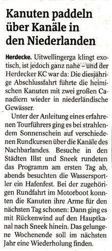 Jahresabschlussfahrt des Herdecker Kanu Club