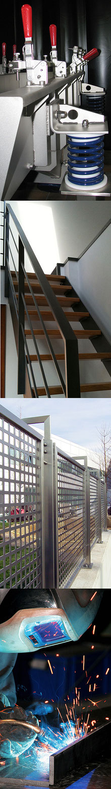 Präzise gefertigte Treppe aus Stahlbauteilen mit Holzstufen und Geländer - Qualität von Metall-Creativ in Oelde.