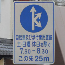 異形矢印標識(指定方向外進行禁止)。埼玉県さいたま市にある。