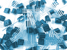 Lose Elektroniktransistoren zur Lagerung bereitgestellt