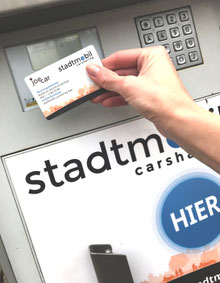 Carsahring mit Kundenkarte und PIN-Code. Foto: stadtmobil
