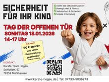 Tag der offenen Tür beim Karate Team Hegau, 18.01.2026 14-17 Uhr Kinder Karate.