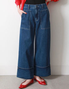 ステッチワイドデニムパンツ  フォーユー価格　3,980円（税込）   