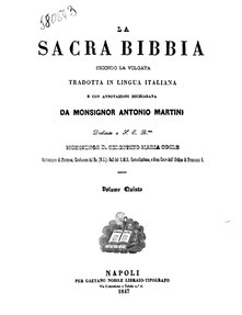 Martini Bible 1847 Italy