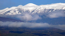 Gebirgsmassiv Olymp, Gebirge, Schnee, schneebedeckte Berge